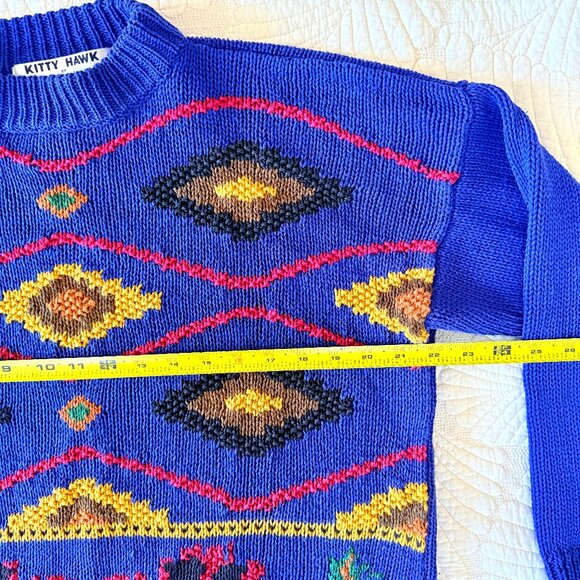 Vintage Kitty Hawk by Vivian Wang Statement Sweater Size L - Picture 8 of 9